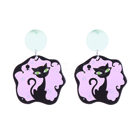 Halloween Acrylic Dangle Stud Earrings FS-WGAFD0C-12-1