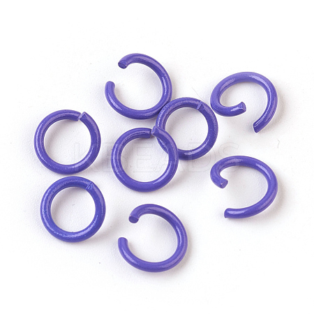 Spray Painted Iron Open Jump Rings IFIN-F149-F13-1