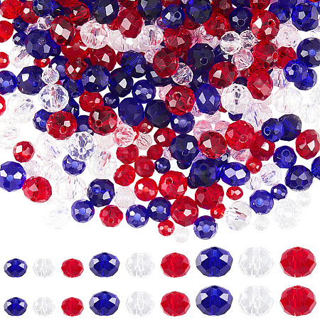 900Pcs 9 Styles Independence Day Theme Transparent Electroplate Glass Beads Strands EGLA-SP0001-27-1