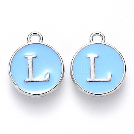 Platinum Plated Alloy Enamel Charms ENAM-S118-04L-P-1