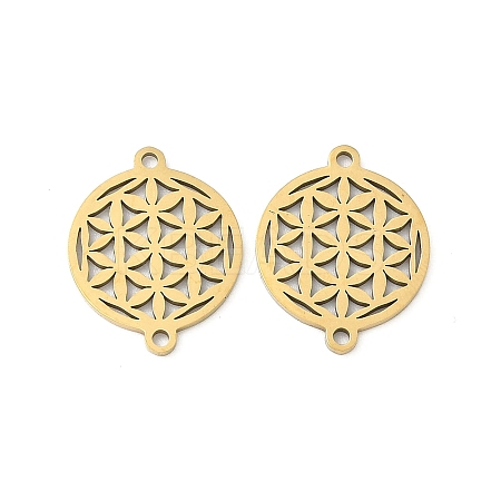 201 Stainless Steel Laser Cut Connector Charms STAS-P428-08G-1