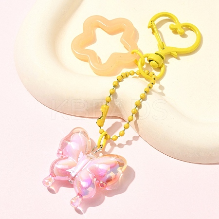 Acrylic Butterfly Pendant Decoration HJEW-YW00058-04-1
