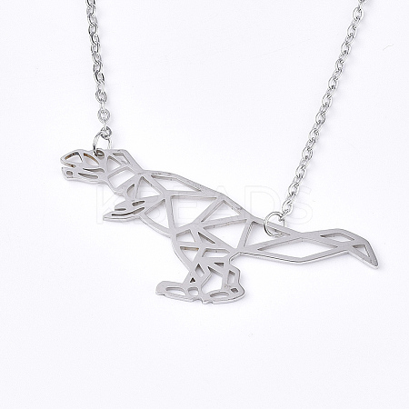 Non-Tarnish 201 Stainless Steel Pendant Necklaces LS-NJEW-T009-JN100-1-40-1