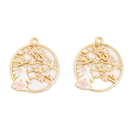 Rack Plating Alloy Enamel Pendants FIND-A040-05A-03G-1
