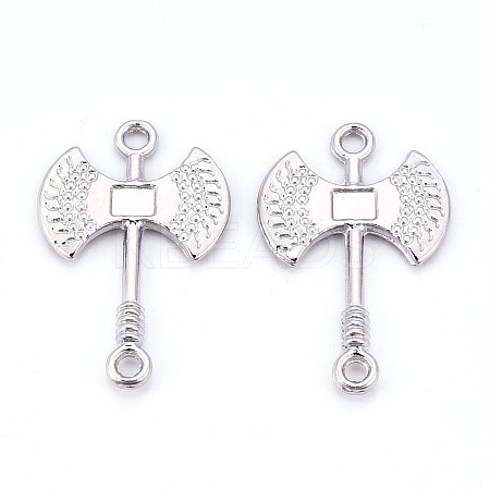 Alloy Double Axe Connector Charms X1-PALLOY-N176-125P-1