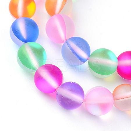 Synthetic Moonstone Beads Strands G-R375-10mm-A08-1