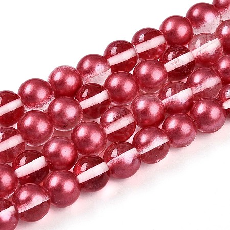 Baking Paint Transparent Glass Beads X1-DGLA-N011-10mm-06-1
