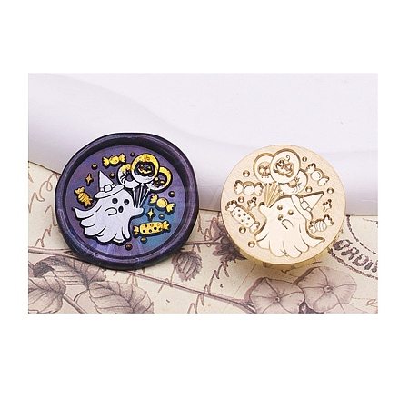 Halloween Series Wax Seal Brass Stamp Heads AJEW-M039-01N-1