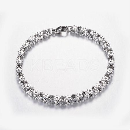 Tarnish Resistant 304 Stainless Steel Bracelets STAS-F027-08-1