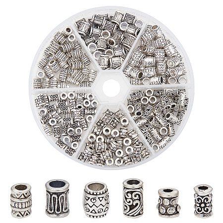 210Pcs 6 Styles Tibetan Style Alloy Spacer Beads FIND-HY0003-56-1