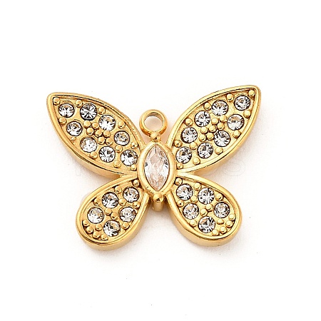 304 Stainless Steel Crystal Rhinestone Pendants STAS-P385-05B-G-1