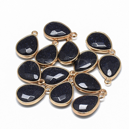 Synthetic Blue Goldstone Pendants G-T073-03O-1