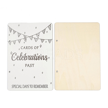 Printed Wooden 2-Ring Loose Leaf Binder Postcard Photo Album Cover DIY-XCP0003-83E-1