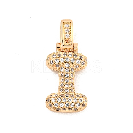 Brass Micro Pave Clear Cubic Zirconia Pendants KK-B099-01G-I-1