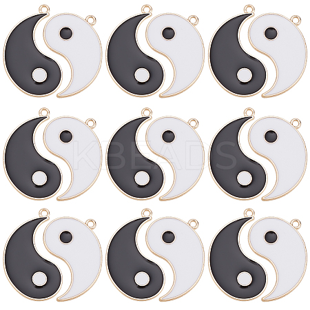 40Pcs 2 Colors Alloy Enamel Pendants ENAM-SC0005-38-1