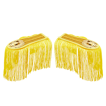 1 Pair Handmade Plastic with Polyester Tassel Epaulettes DIY-FH0007-12-1