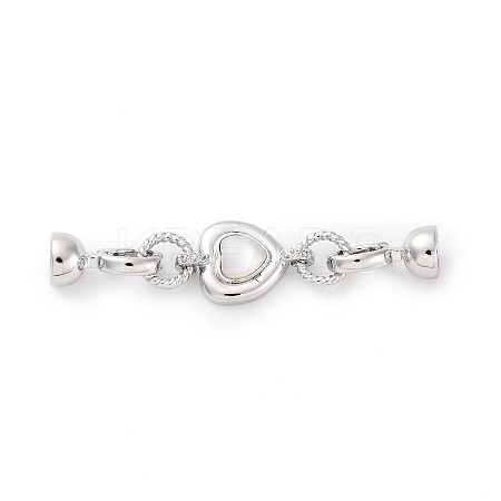Brass & Black Lip Shell & Epoxy Resin Fold Over Clasps KK-P291-22P-1