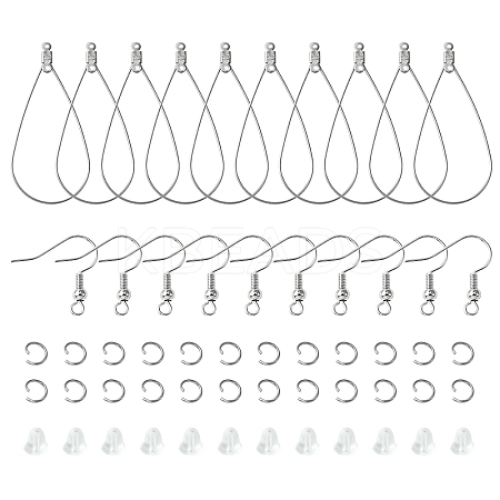 67Pcs 4 Styles 304 Stainless Steel Wire Pendants FIND-FS0002-27-1