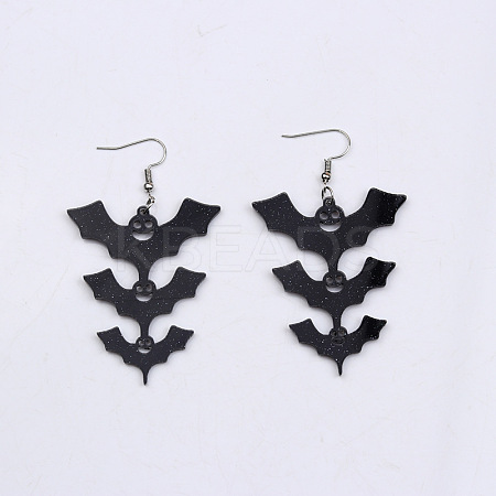 Halloween Bat Acrylic Dangle Earrings FS-WG3D7A4-02-1