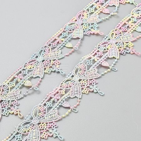 Floral Embroidery Sew on Polyester Ribbon Patches AJEW-WH20048-26A-1
