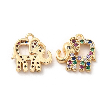 Brass with Colorful Cubic Zirconia Charms KK-F860-60G-1