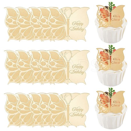 21Pcs Birthday Theme Mirror Effect Acrylic Birthday Cupcake Insert Card Decoration AJEW-SP0001-73B-1