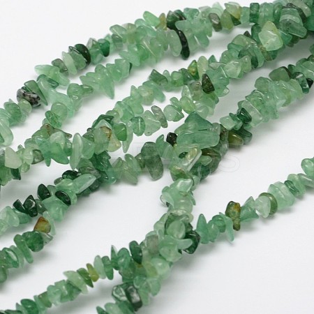 Chips Natural Green Aventurine Beads Strands G-N0164-31-1