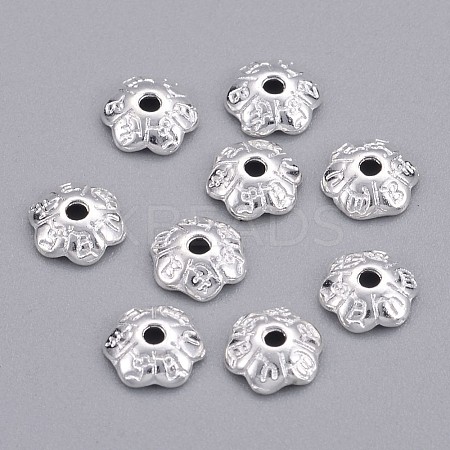 6-Petal Tibetan Style Alloy Flower Bead Caps LS-TIBE-S220-S-RS-1