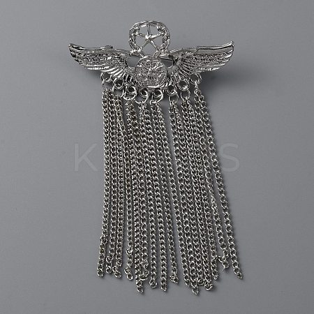 Alloy Eagle Wing with Pentagram Brooch Pin JEWB-WH0030-13C-P-1