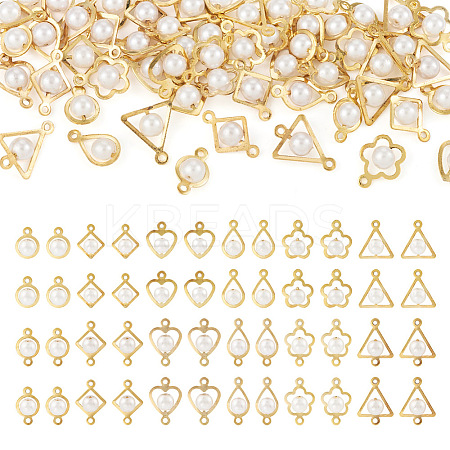 72Pcs 12 Styles ABS Plastic Imitation Pearls Charms/Connector Charms FIND-TA0003-16-1