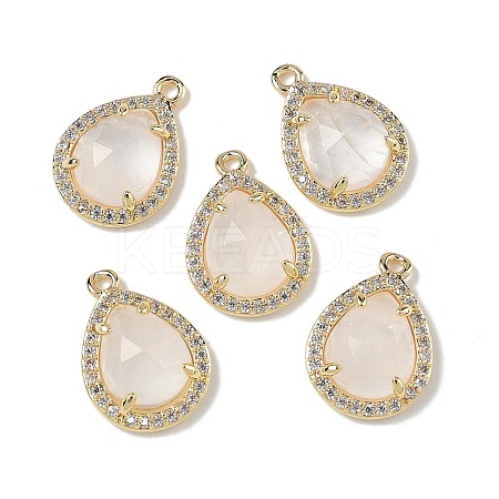 Natural Quartz Crystal Faceted Teardrop Pendants G-U028-02G-05-1