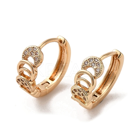 Brass Micro Pave Cubic Zirconia Hoop Earring EJEW-C073-46KCG-1