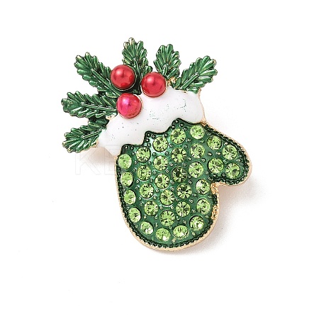 Christmas Alloy Rhinestone Brooch for Backpack Clothes LS-JEWB-I045-01KCG-02-1
