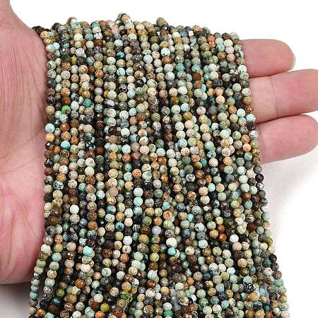 Natural HuBei Turquoise Beads Strands G-L628-B02-3mm-02-1