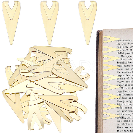 30Pcs  Stainless Steel Bookmarks Page Clip AJEW-CP0011-32G-1