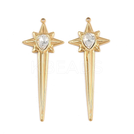 304 Stainless Steel Rhinestone Big Pendants STAS-P410-02G-1