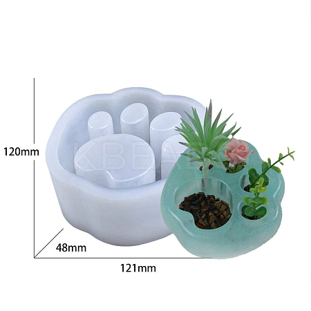 Cat Paw Print Planter DIY Food Grade Silicone Molds PW-WG37183-01-1