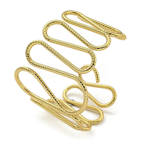 PVD Vacuum Plating 202 Stainless Steel Wiggle Ring Open Cuff Bangles for Women BJEW-M317-01D-G-1