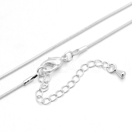 Rack Plating Brass Round Snake Chain Necklaces LS-NJEW-E029-05S-1