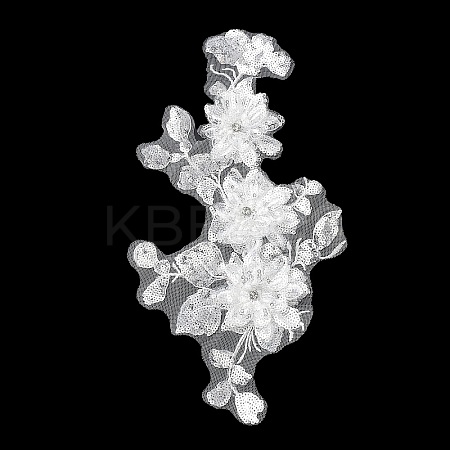 3D Flower Polyester Embroidery Sew on Appliques DIY-WH20010-35A-02-1
