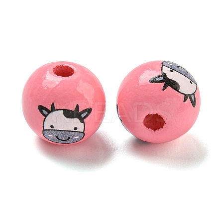 Natural Wood European Beads WOOD-F014-01G-1
