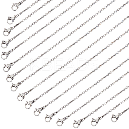 SUNNYCLUE 20Pcs 304 Stainless Steel Cable Chain Necklaces Set STAS-SC0006-22P-1