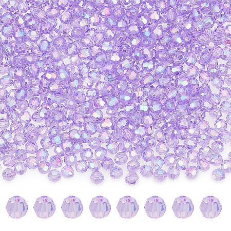 800Pcs UV Plating Transparent Acrylic Beads PACR-GO0001-01-1