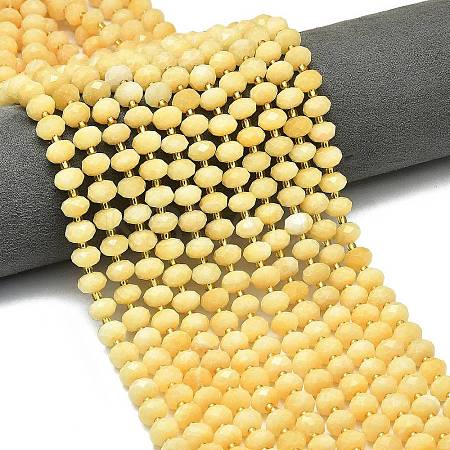 Natural Yellow Jade Beads Strands G-P573-A50-01-1