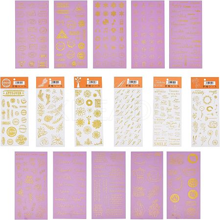 Glitter Self Adhesive Waterproof Hot Stamping Stickers DIY-PH0001-95-1