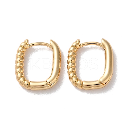 Half Spiral Rectangle Brass Hoop Earrings for Women LS-EJEW-B056-18G-1