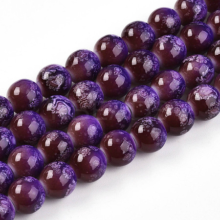 Baking Paint Glass Beads Strands DGLA-N008-10mm-03-1