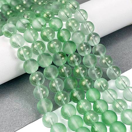 Frosted Transparent Glass Bead Strands X1-GLAA-P065-8mm-04-1