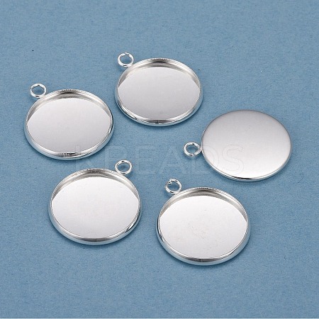 304 Stainless Steel Pendant Cabochon Settings LS-X-STAS-F191-14S-F-1
