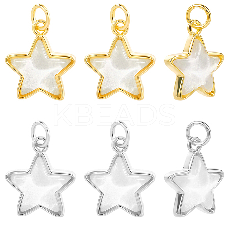 10Pcs 2 Colors Brass Charms KK-BBC0019-20B-1